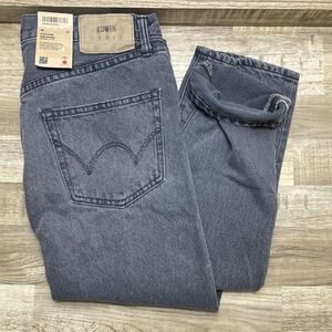 EDWIN Slim Tapered Stretch Denim Jeans Men 34x33 (Tag 32x32) Grey Made‎ in Japan